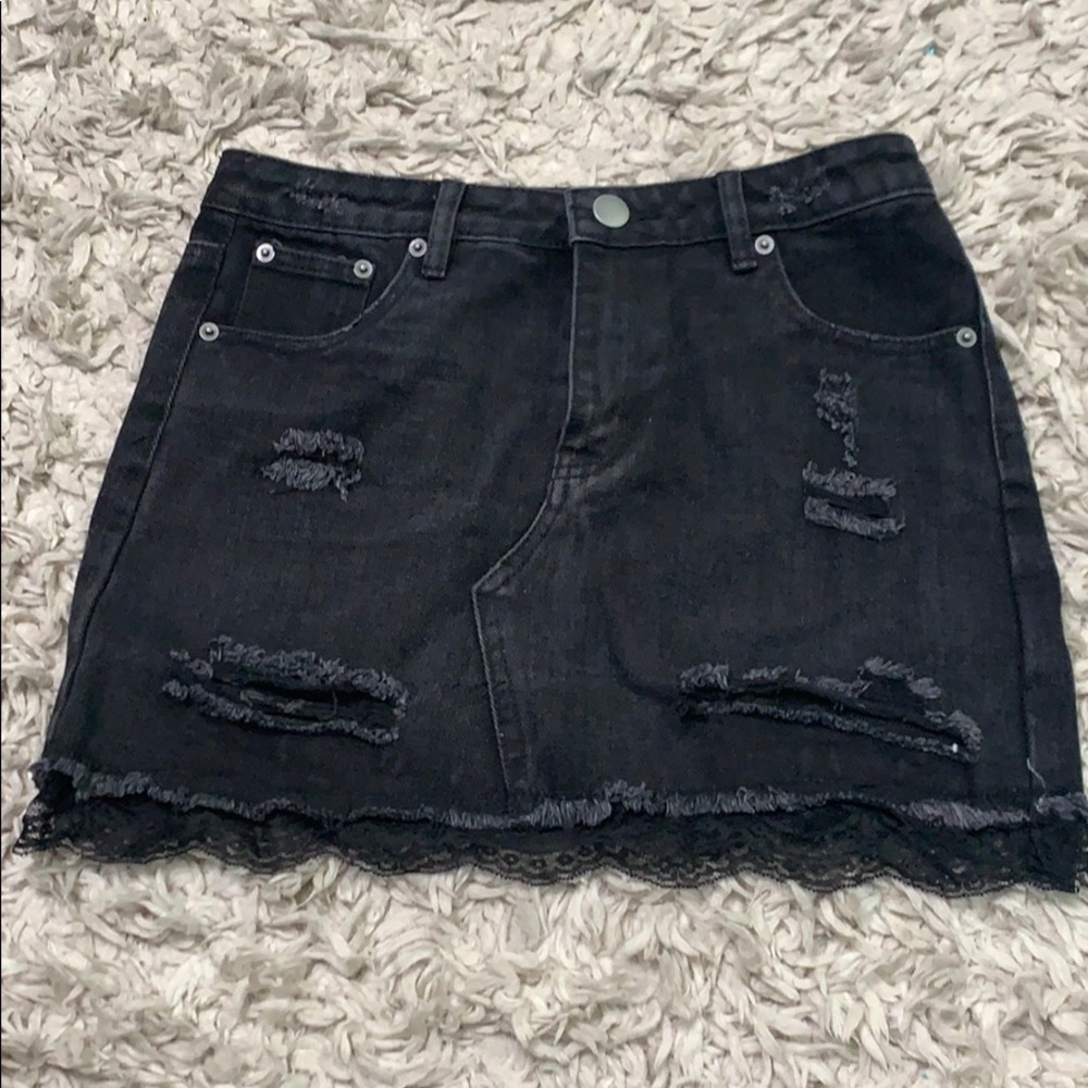 Black Jean Skirt
